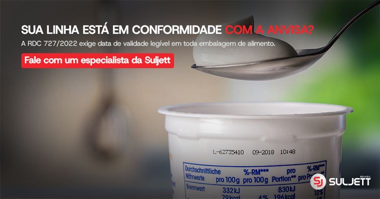 Sua linha está em conformidade com a ANVISA? A RDC 727/2022 exige data de validade legível em toda embalagem de alimento.