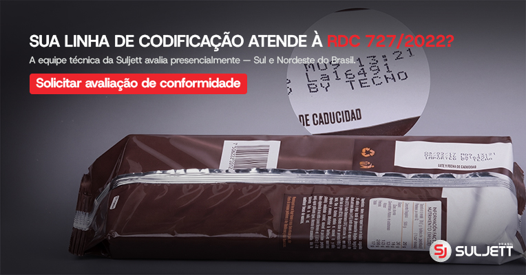 Sua linha de codificação atende à RDC 727/2022? A equipe técnica da Suljett avalia presencialmente — Sul e Nordeste do Brasil.