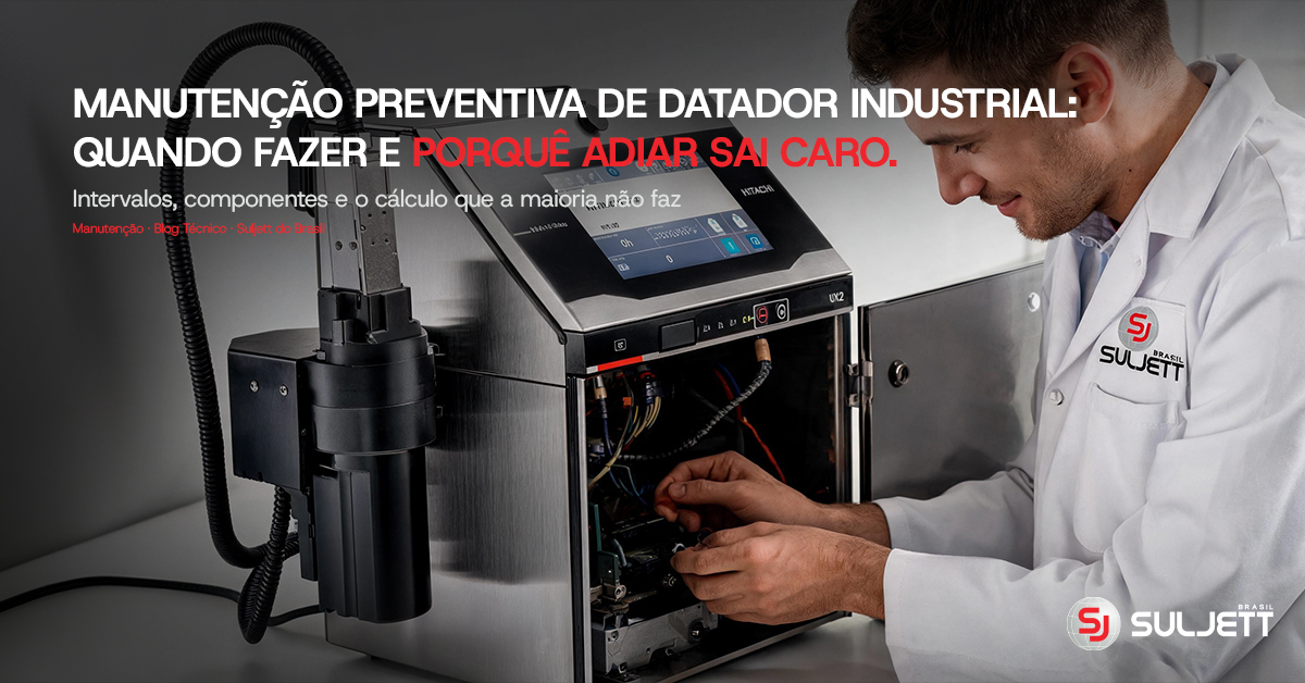 Manutenção preventiva de datador industrial: quando fazer, o que trocar e quanto custa adiar
